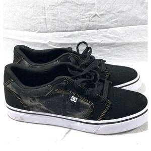 DC Anvil TX SE Black Skate Shoes Mens 8.5 Leather Lace Up Casual Sneaker...